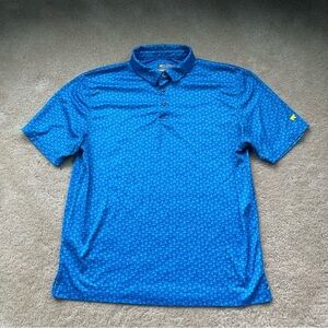 Jack Nicklaus Golden Bear Men’s Blue Sailboat Print Golf Polo Shirt - Sz L - EUC